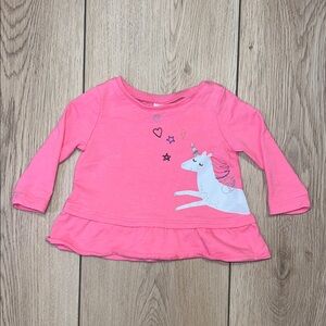 Carter's Pink Unicorn Long Sleeve Tee